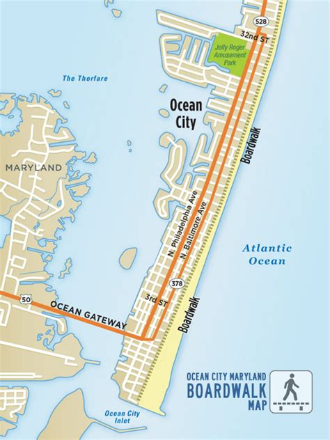 Ocean City, MD Boardwalk Map .